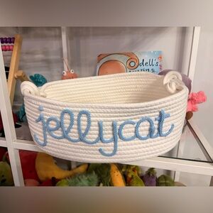 Jellycat White and Blue Rope Basket
